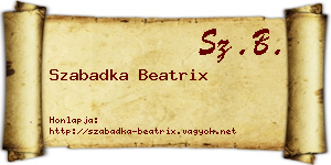 Szabadka Beatrix névjegykártya